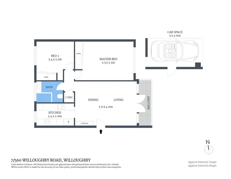 Floorplan of Homely apartment listing, 7/560 Willoughby Road, Willoughby NSW 2068