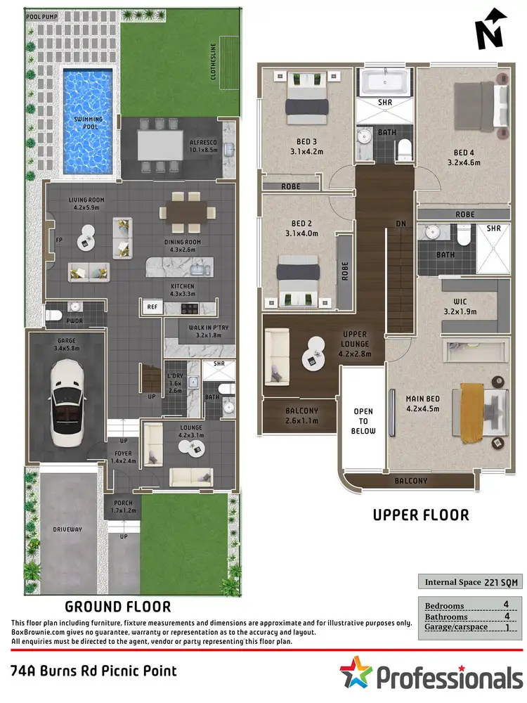 Floorplan of Homely semi-detached listing, 74A Burns Road, Picnic Point NSW 2213