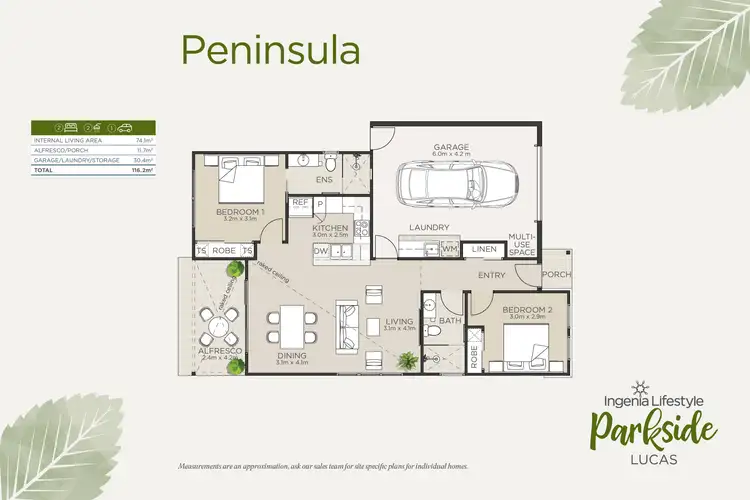 Floorplan of Homely retirement listing, Peninsula/65 Eleanor Drive, Lucas VIC 3350