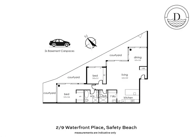 Floorplan of Homely apartment listing, G02/9 Waterfront Place, Safety Beach VIC 3936