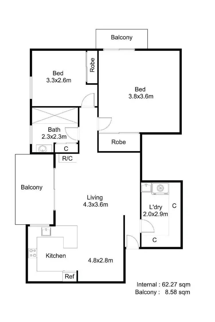 Floorplan of Homely apartment listing, 26/203 Anzac Highway, Plympton SA 5038