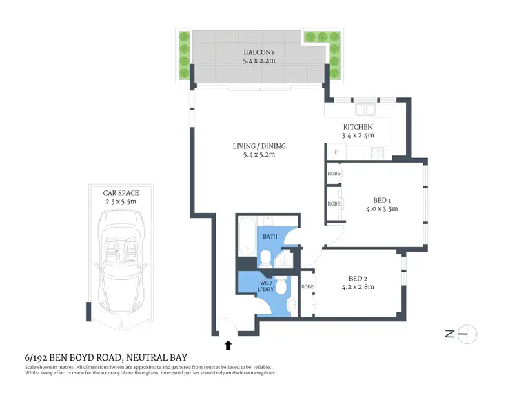 Floorplan of Homely apartment listing, 6/192 Ben Boyd Road, Neutral Bay NSW 2089