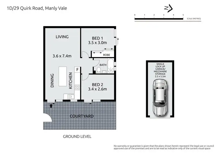 Floorplan of Homely apartment listing, 1d/29 Quirk Road, Manly Vale NSW 2093