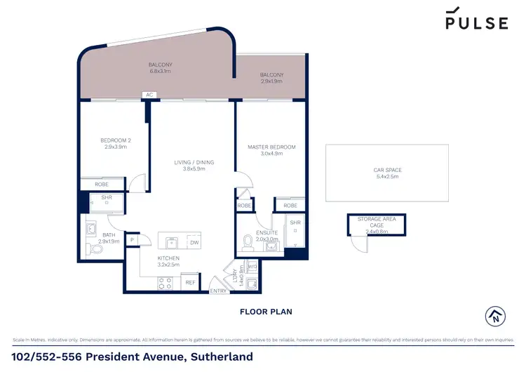 Floorplan of Homely apartment listing, 102/552-556 President Avenue, Sutherland NSW 2232