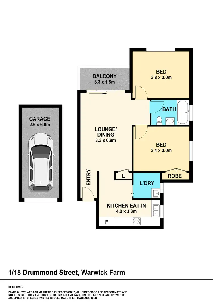 Floorplan of Homely apartment listing, 1/18 Drummond Street, Warwick Farm NSW 2170