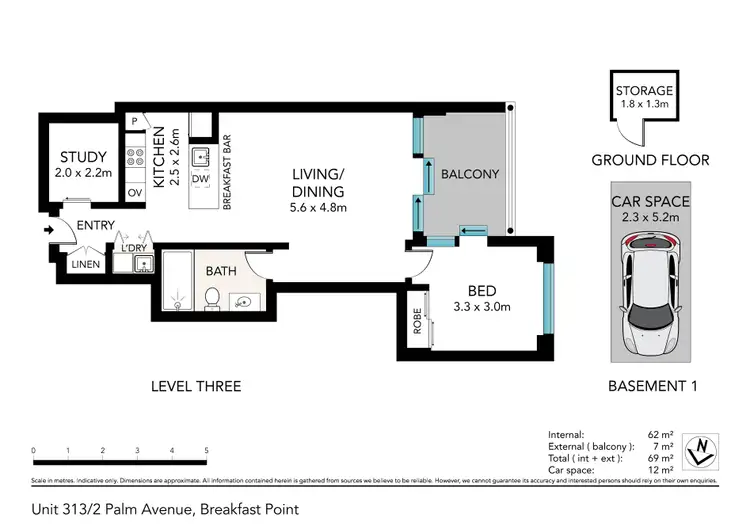 Floorplan of Homely apartment listing, 313/2 Palm Avenue, Breakfast Point NSW 2137