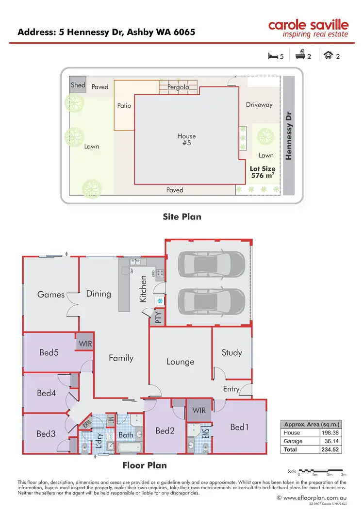 Floorplan of Homely house listing, 5 Hennessy Drive, Ashby WA 6065