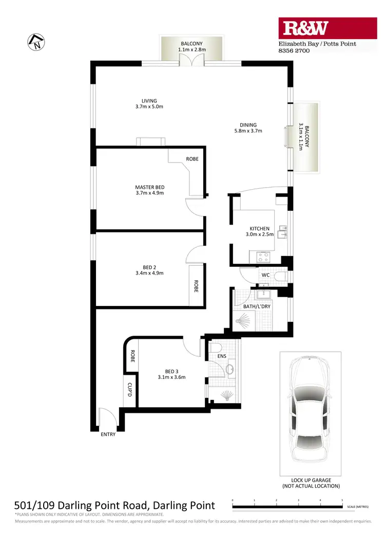 Floorplan of Homely apartment listing, 501/109 Darling Point Road, Darling Point NSW 2027
