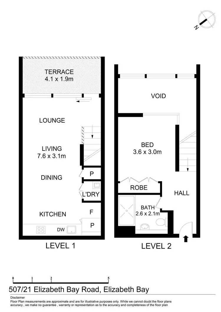 Floorplan of Homely apartment listing, 507/21 Elizabeth Bay Road, Elizabeth Bay NSW 2011