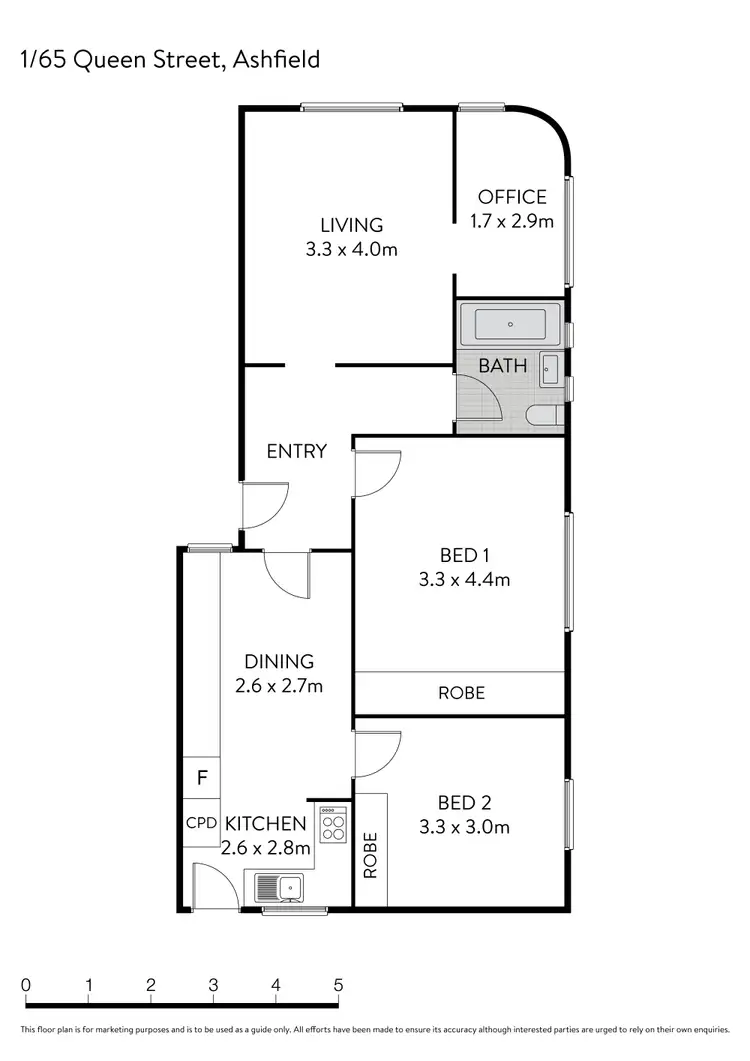 Floorplan of Homely apartment listing, 1/65 Queen Street, Ashfield NSW 2131