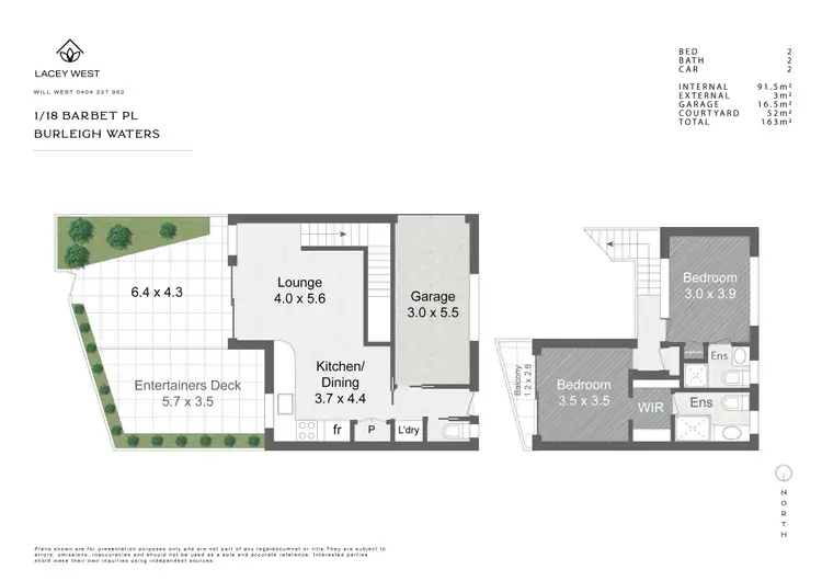Floorplan of Homely townhouse listing, 1/18 Barbet Place, Burleigh Waters QLD 4220