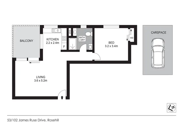 Floorplan of Homely apartment listing, 53/102-108 James Ruse Drive, Rosehill NSW 2142
