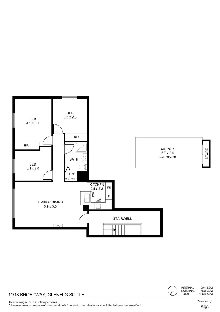 Floorplan of Homely unit listing, 11/18 Broadway, Glenelg South SA 5045