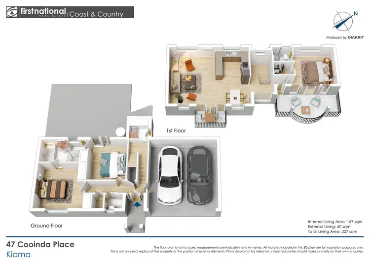 Floorplan of Homely semi-detached listing, 47 Cooinda Place, Kiama NSW 2533