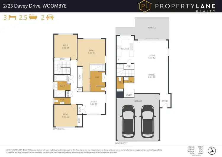 Floorplan of Homely semi-detached listing, 2/23 Davey Drive, Woombye QLD 4559