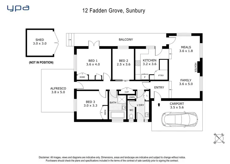 Floorplan of Homely house listing, 12 Fadden Grove, Sunbury VIC 3429
