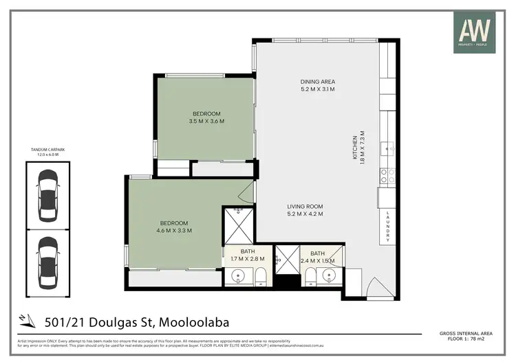 Floorplan of Homely unit listing, 501/21 Douglas Street, Mooloolaba QLD 4557