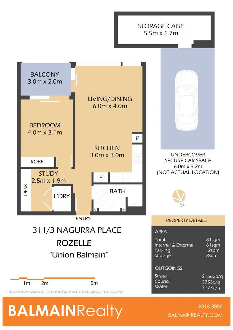 Floorplan of Homely apartment listing, 311/3 Nagurra Place, Rozelle NSW 2039