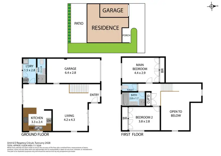 Floorplan of Homely townhouse listing, 3/2-6 Regency Circuit, Tuncurry NSW 2428