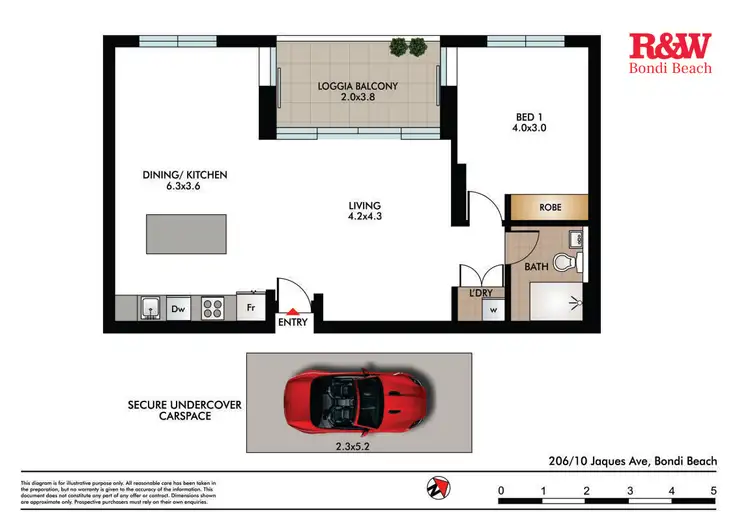 Floorplan of Homely apartment listing, 206/10 Jaques Avenue, Bondi Beach NSW 2026