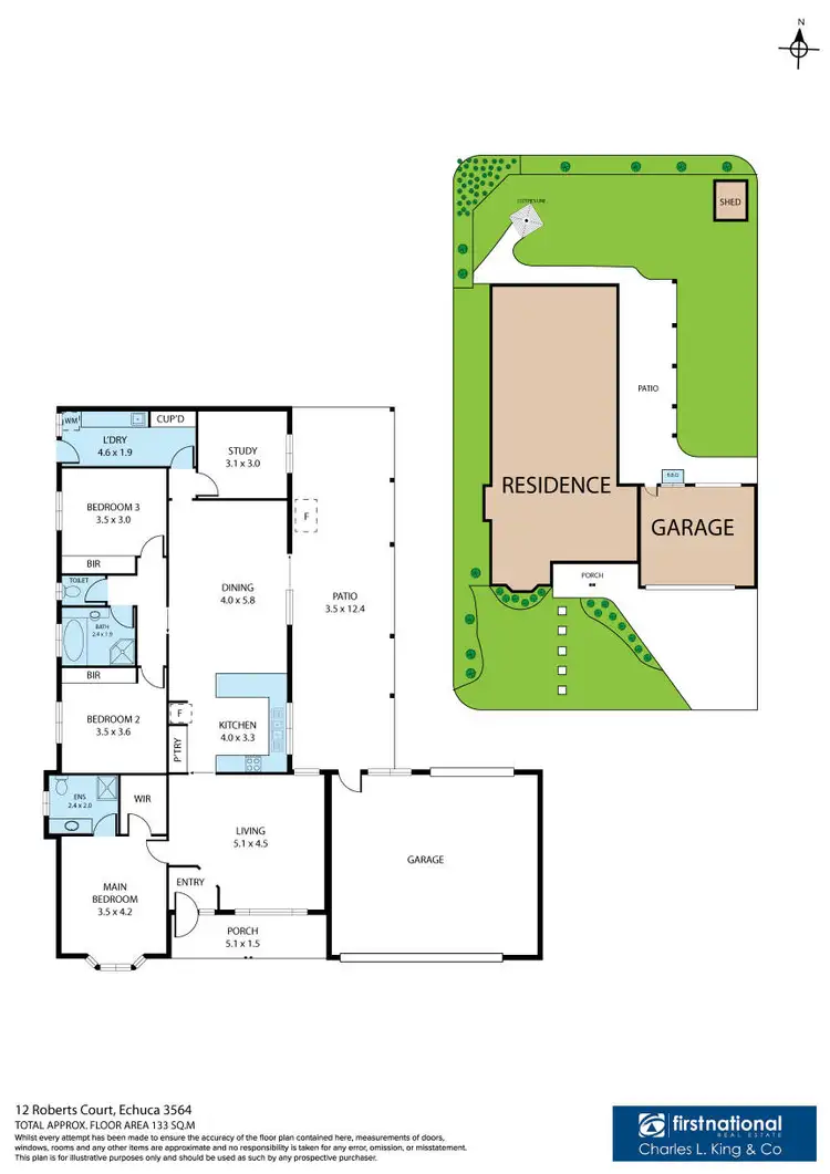 Floorplan of Homely house listing, 12 Roberts Court, Echuca VIC 3564
