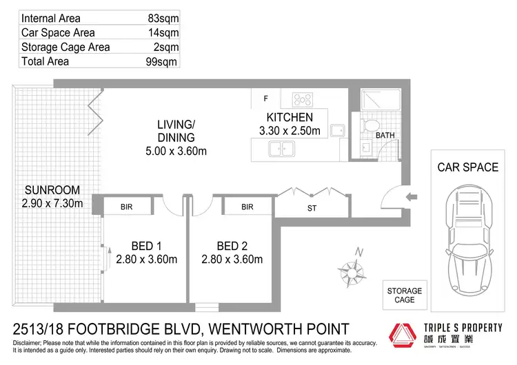 Floorplan of Homely apartment listing, 2513/18 Footbridge Boulevard, Wentworth Point NSW 2127
