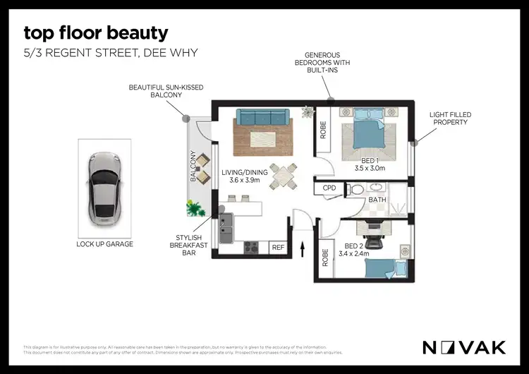 Floorplan of Homely apartment listing, 5/3 Regent Street, Dee Why NSW 2099