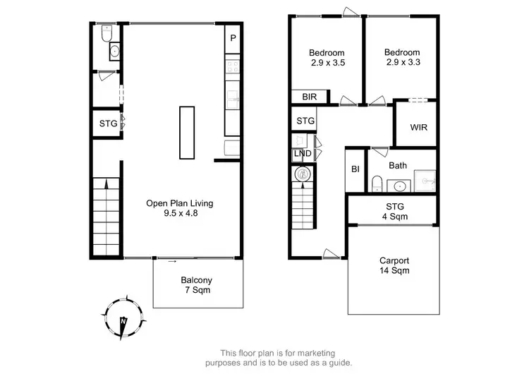Floorplan of Homely townhouse listing, 58/1b Bournville Crescent, Claremont TAS 7011