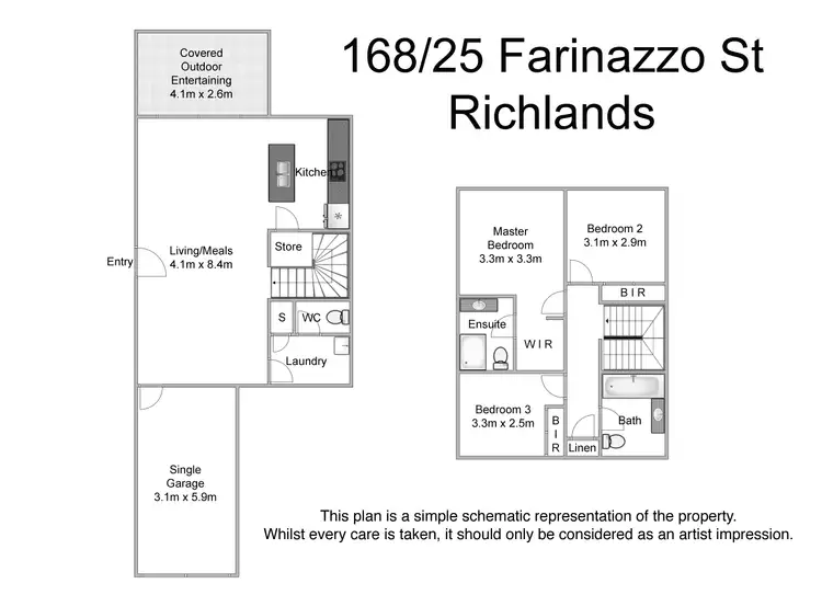 Floorplan of Homely townhouse listing, 168/25 Farinazzo Street, Richlands QLD 4077