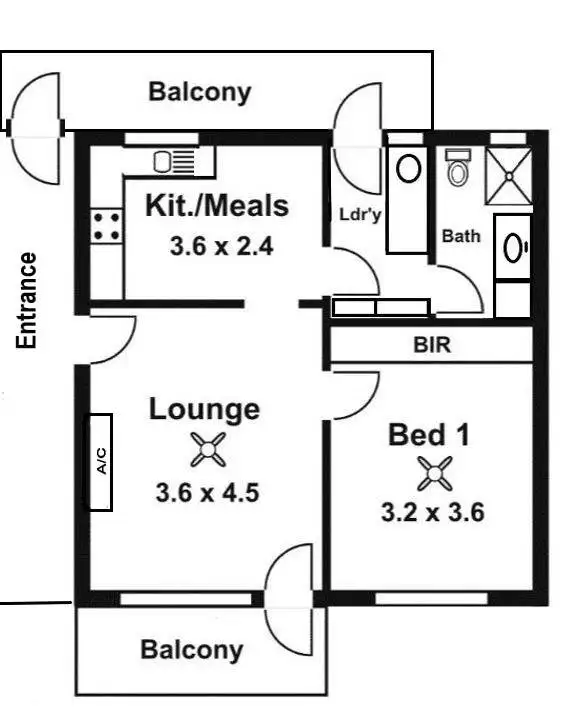 Floorplan of Homely unit listing, 19/2 Harrow Road, Somerton Park SA 5044