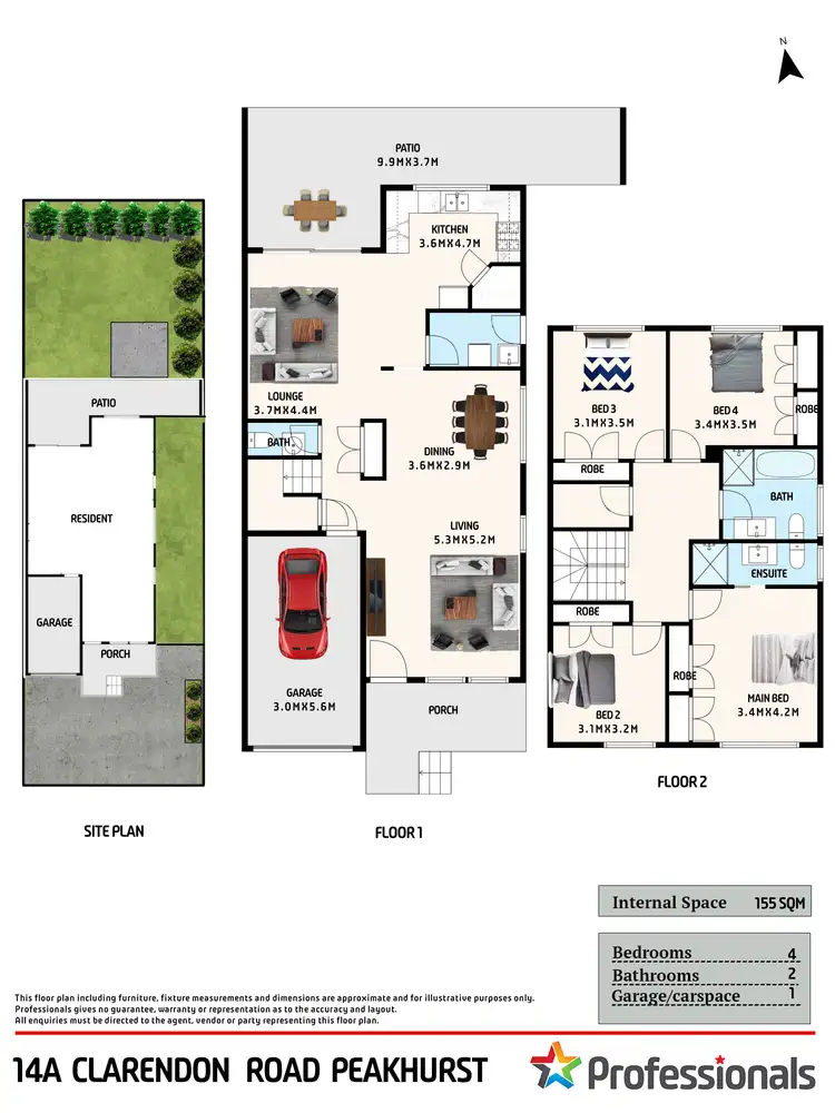 Floorplan of Homely semi-detached listing, 14A Clarendon Road, Peakhurst NSW 2210