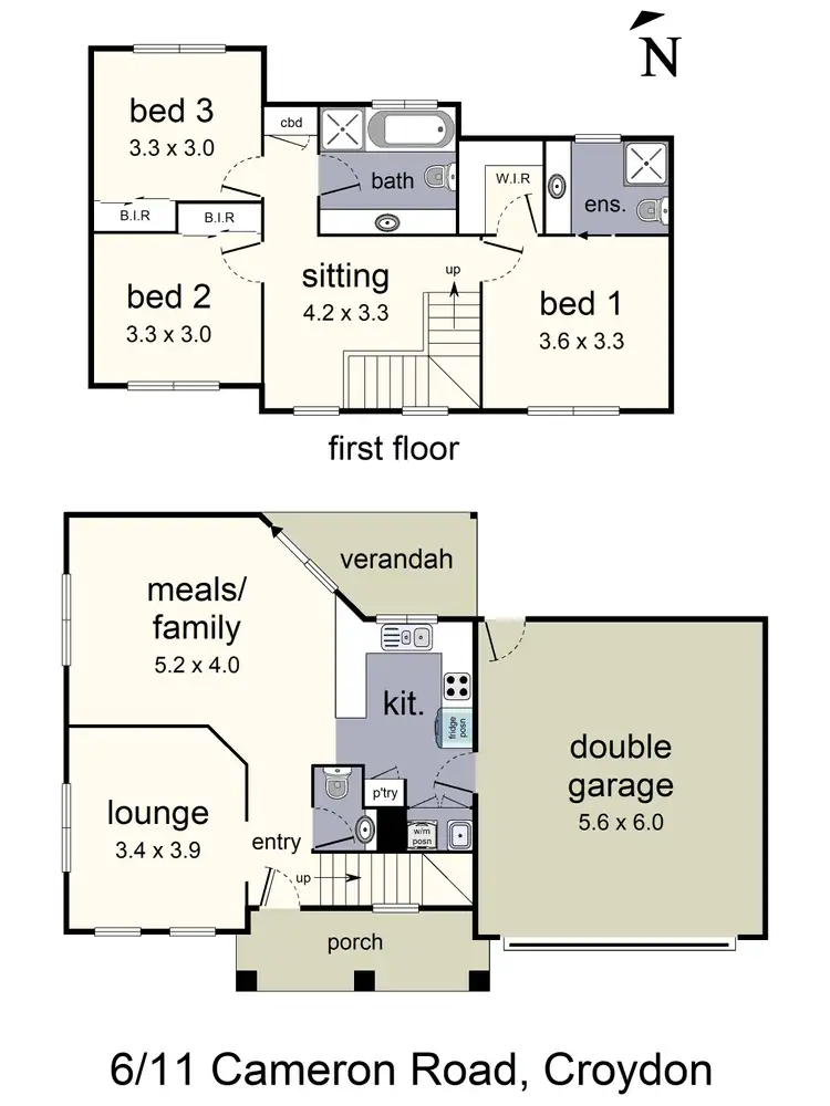 Floorplan of Homely townhouse listing, 6/11 Cameron Road, Croydon VIC 3136