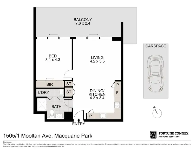 Floorplan of Homely apartment listing, 1505/1 Mooltan Avenue, Macquarie Park NSW 2113