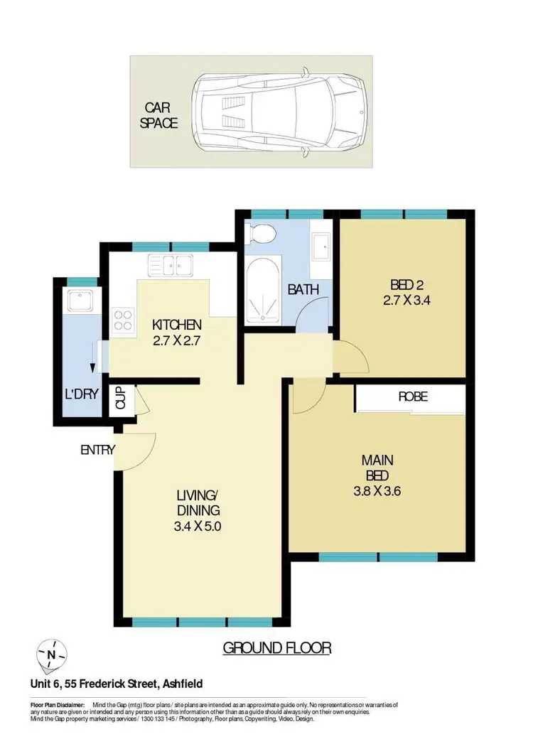 Floorplan of Homely unit listing, 6/55 Frederick Street, Ashfield NSW 2131