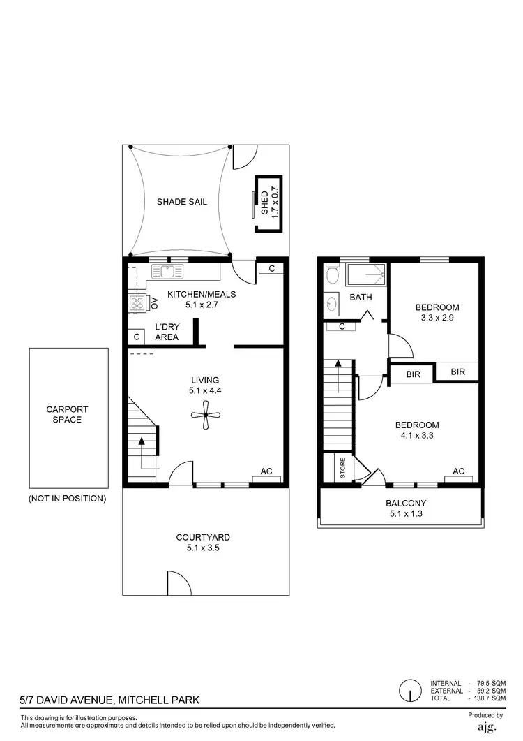 Floorplan of Homely townhouse listing, 5/7 David Avenue, Mitchell Park SA 5043