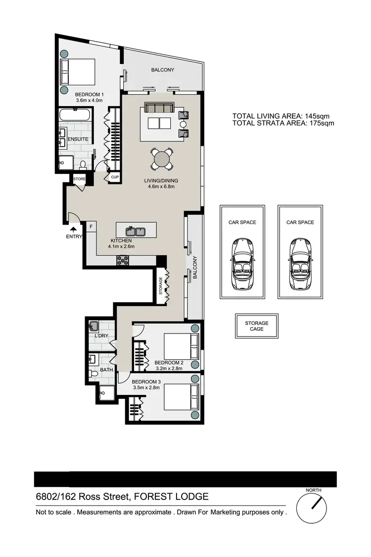 Floorplan of Homely apartment listing, 6802/162 Ross Street, Forest Lodge NSW 2037