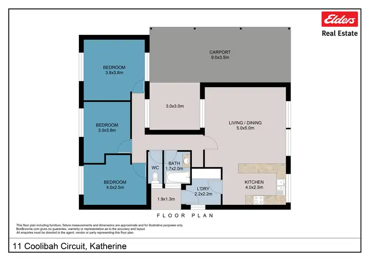 Floorplan of Homely house listing, 11 Coolibah Circuit, Katherine NT 850