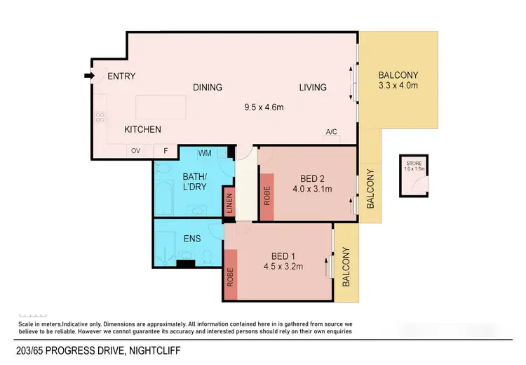 Floorplan of Homely apartment listing, 203A/65 Progress Drive, Nightcliff NT 810