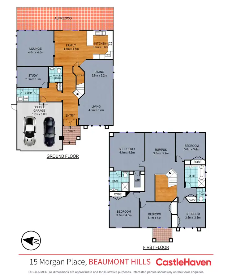 Floorplan of Homely house listing, 15 Morgan Place, Beaumont Hills NSW 2155