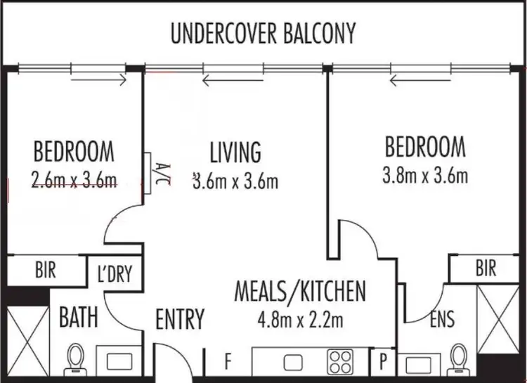 Floorplan of Homely apartment listing, 2605/8 Sutherland Street, Melbourne VIC 3000