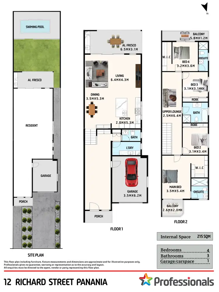 Floorplan of Homely semi-detached listing, 12 Richard Street, Panania NSW 2213
