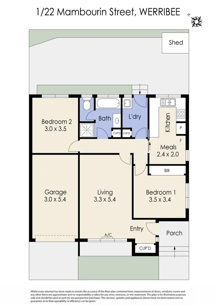 Floorplan of Homely unit listing, 1/22 Mambourin Street, Werribee VIC 3030