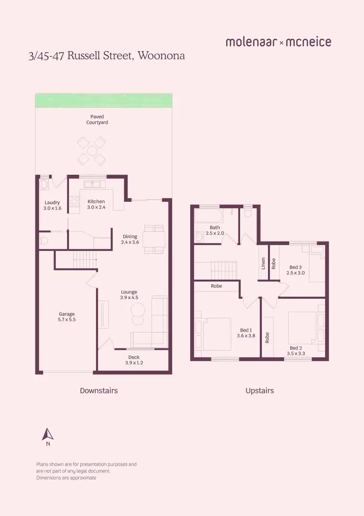 Floorplan of Homely townhouse listing, 3/45-47 Russell Street, Woonona NSW 2517