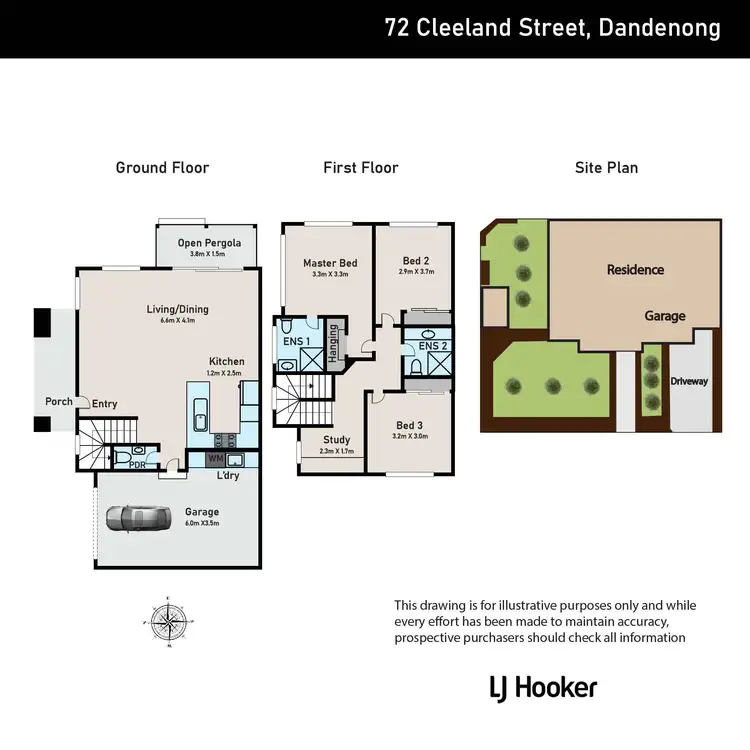 Floorplan of Homely townhouse listing, 72 Cleeland Street, Dandenong VIC 3175