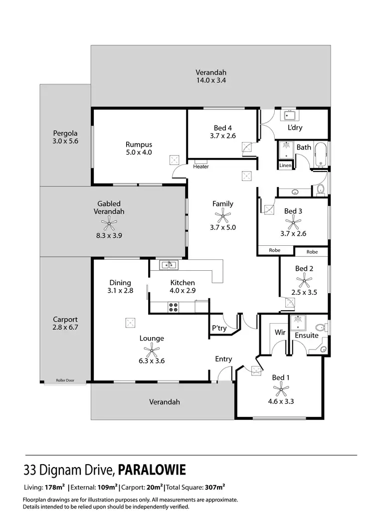Floorplan of Homely house listing, 33 Dignam Drive, Paralowie SA 5108