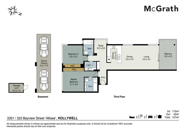 Floorplan of Homely apartment listing, 3301/323 Bayview Street, Hollywell QLD 4216
