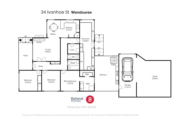 Floorplan of Homely house listing, 34 Ivanhoe Street, Wendouree VIC 3355