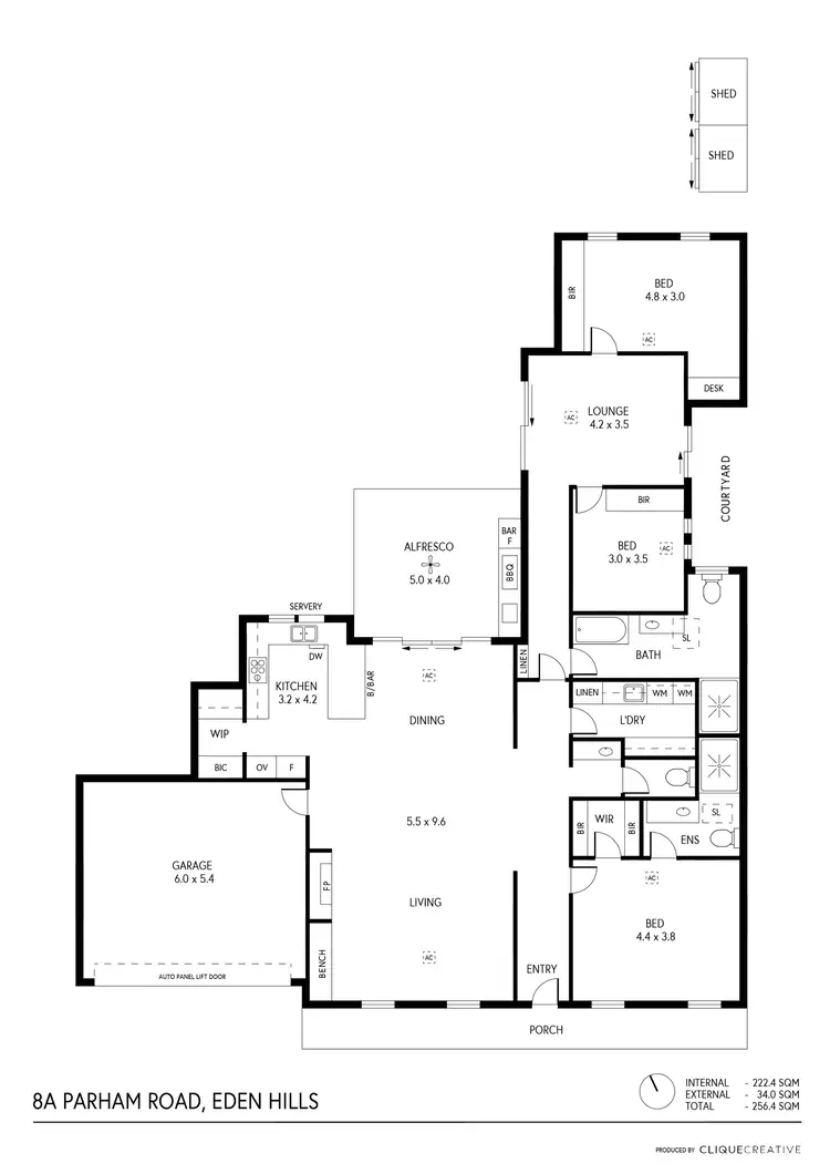 Floorplan of Homely house listing, 8A Parham Road, Eden Hills SA 5050