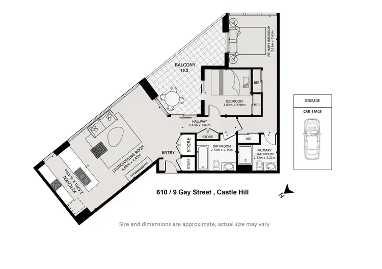Floorplan of Homely apartment listing, A610/9 Gay Street, Castle Hill NSW 2154