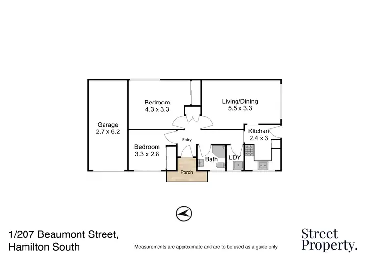 Floorplan of Homely villa listing, 1/207 Beaumont Street, Hamilton South NSW 2303